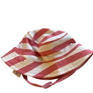 Tea Collection Pink and White Striped Kids Bucket  Hat  0-6 months